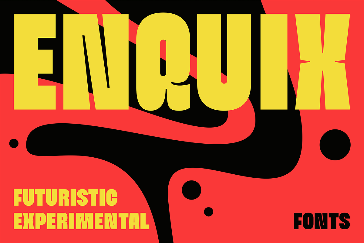 Enquix - Experimental Future Fonts, a Sans Serif Font by Konstantine Studio (Photo 1 of 4)