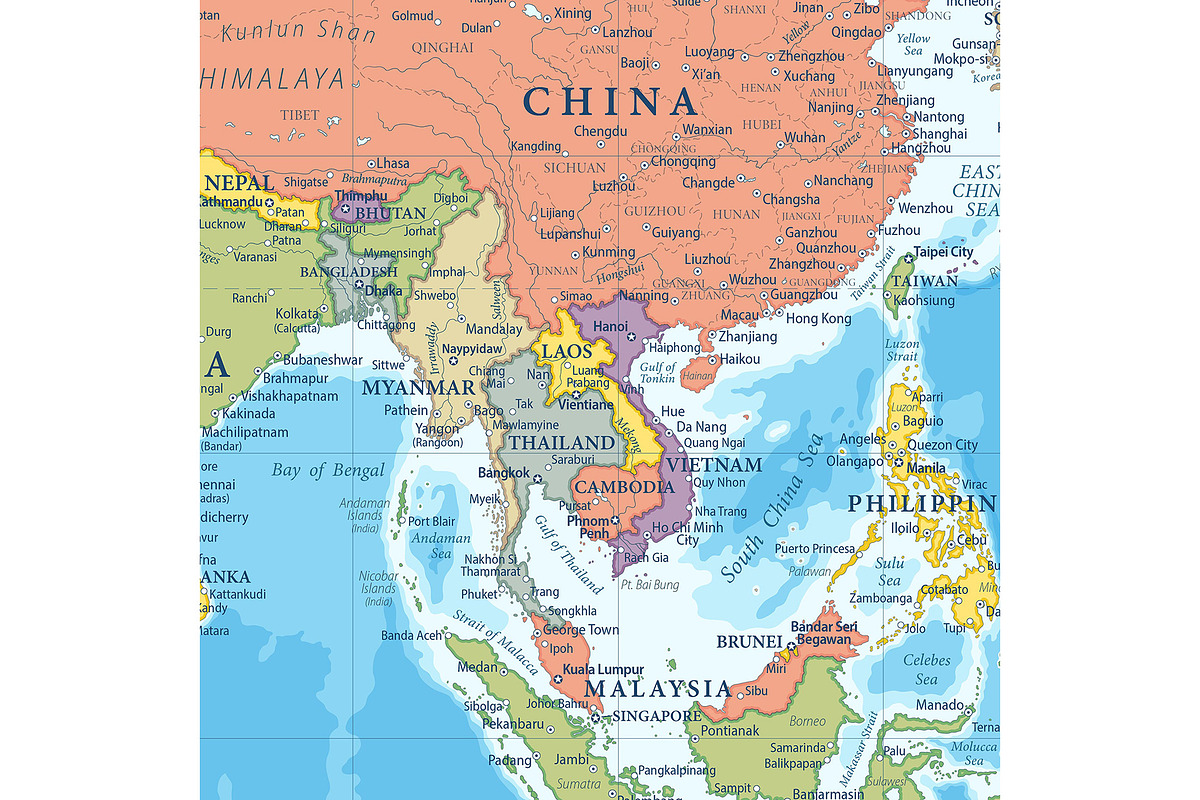 Vector World Map - Large&Detailed, a Decorative Illustration by PorcuPen Works (Photo 5 of 10)