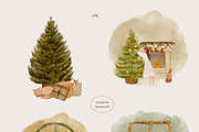 Watercolor Christmas Tree Scenes, a Person Illustration by Jenteva Art (Thumbnail 5 of 15)