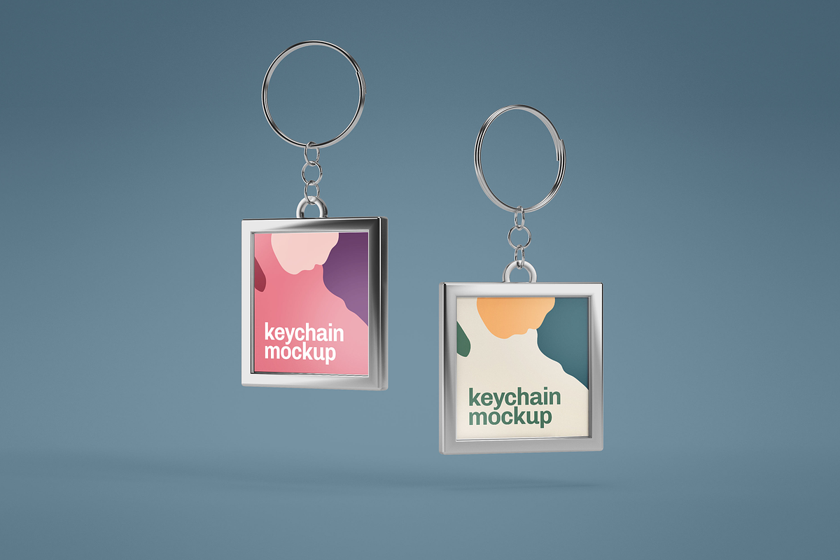 Silver & Card Keychain Mockup Set, a Product Mockup by Deeplab (Photo 9 of 15)