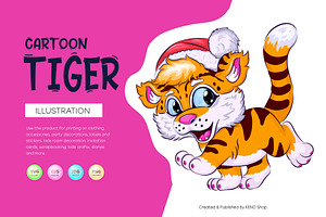 Cute Cartoon Tiger., an Animal Illustration by KENO Mascots