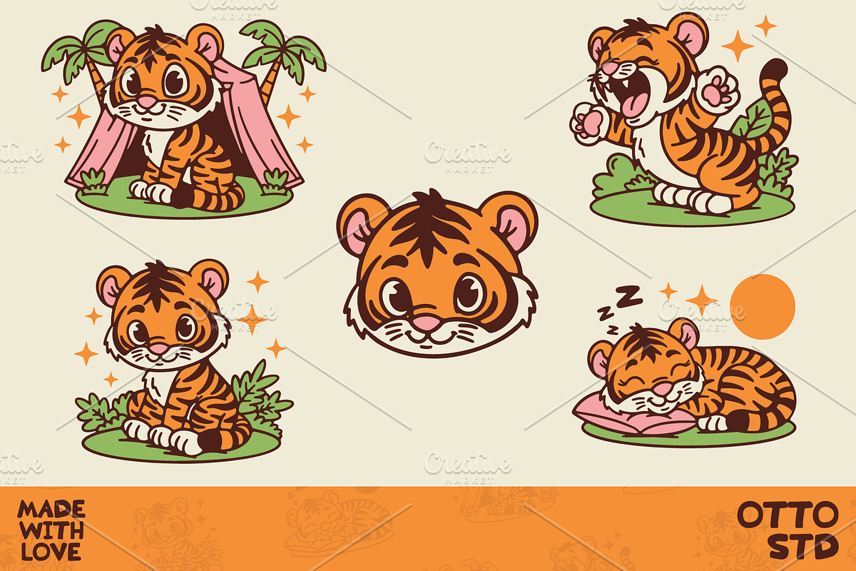 Cute Tiger Cartoon, an Animal Illustration by Otto.std (Photo 3 of 4)