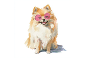 Prompt Watercolor Cute Dog Clipart, a Decorative Illustration by Creative design (Thumbnail 6 of 7)