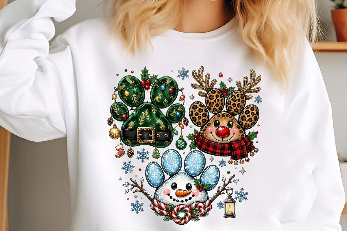 Christmas Paws Png Design, a Seasonal Illustration by Designking (Photo 1 of 12)