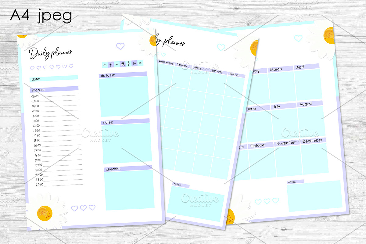 Digital Planner Templates, a Stationery Template by kh_cat (Photo 1 of 2)