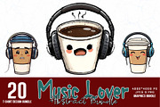 Abstract Musical T-shirt Design Set, an Illustration by Sofia's Fashion (Thumbnail 1 of 3)
