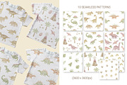 Dinosaur Watercolor Clipart, Pattern, an Object Graphic by NinaFedorova (Thumbnail 3 of 10)