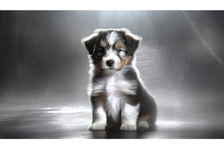 Adorable puppy sitting on a