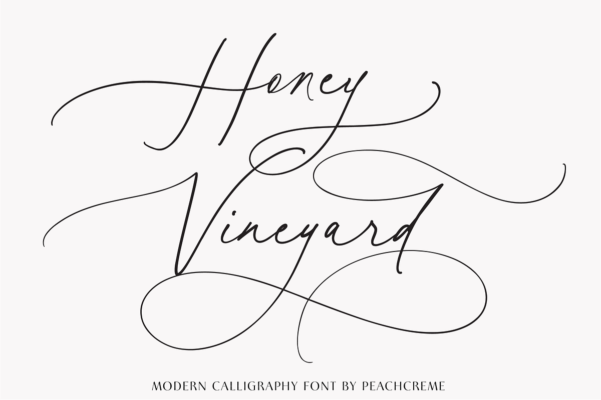 Honey Vineyard // Modern Calligraphy, a Script Font by PeachCreme (Photo 1 of 26)