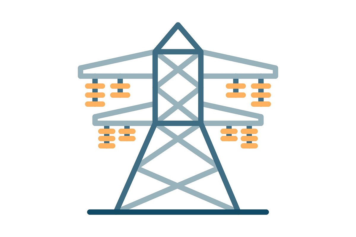 Energy Tower Flat Icon, a Duotone Icon by Pexelpy (Photo 1 of 2)