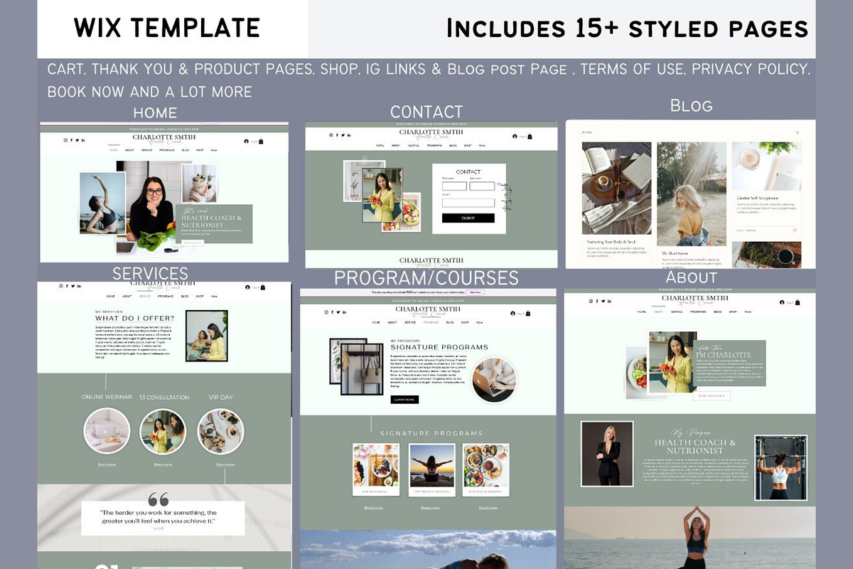 Wix health coach website template, a Wix Template by Climbwithelevator (Photo 5 of 8)