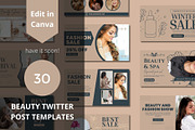 Beauty Twitter Post Canva Templates, a Templates & Theme by BoontenStudio (Thumbnail 1 of 6)