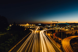 Highway traffic stock photo containing traffic and travel