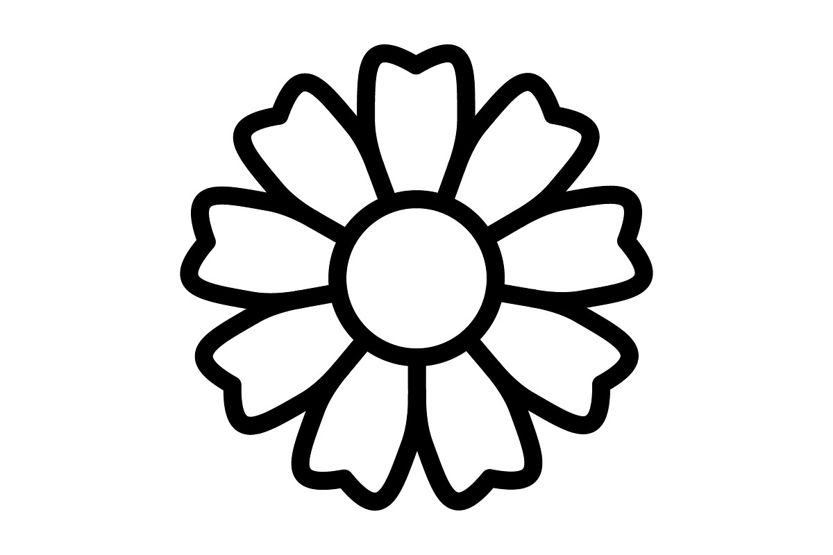 Flower icon, an Outline Icon by Sumberpangan