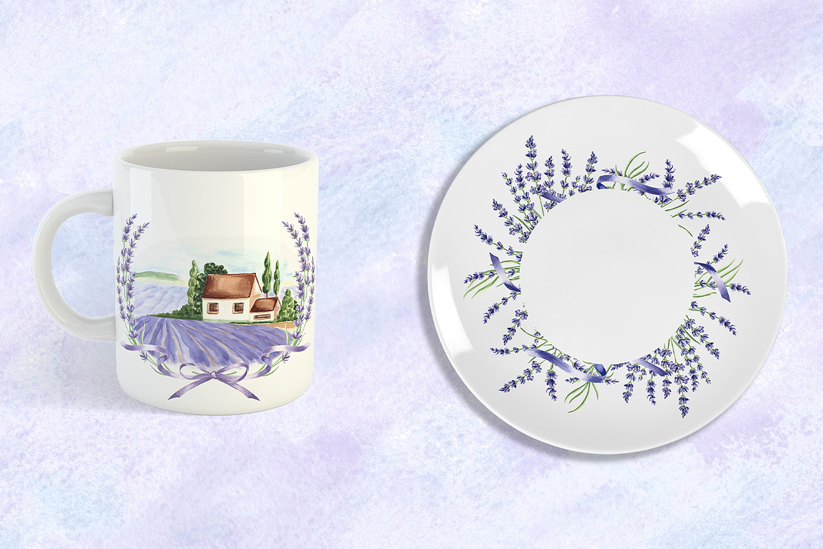 Lavender Provence watercolor clipart, a Decorative Illustration by susie-p-art (Photo 8 of 15)
