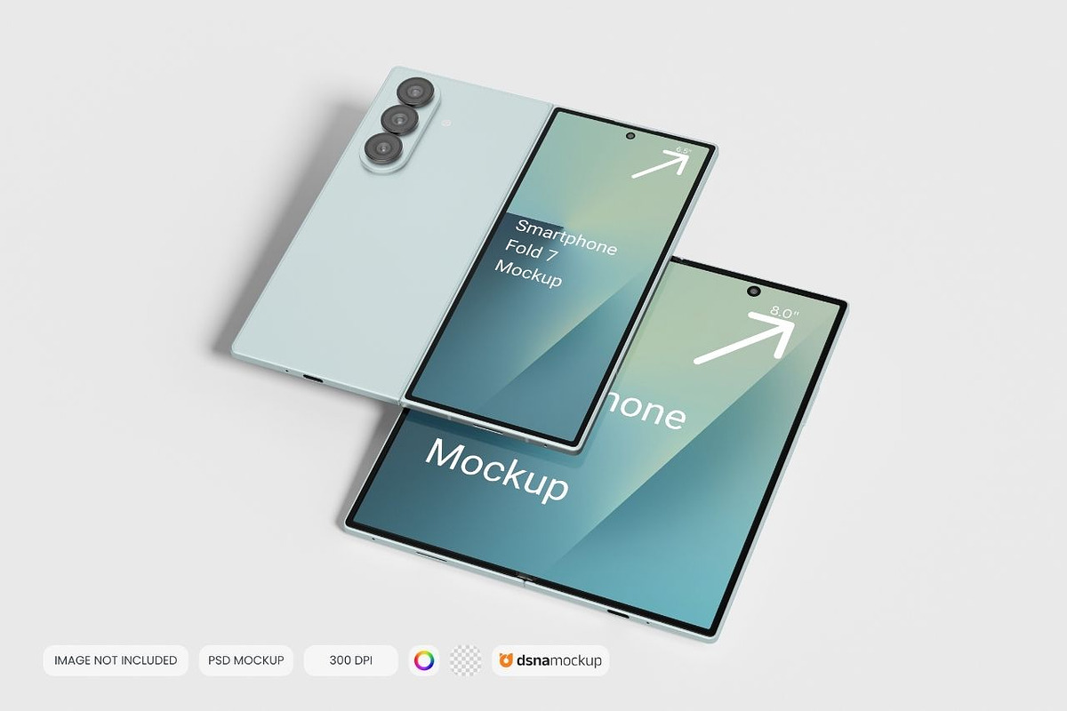 Smartphone Galaxy Z Fold 7 Mockup, an Android Mockup by DSNA Mockup