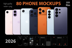 80 Phone mockups 2026 Vector + PNG, an iPhone Mockup by PhotoVector