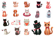 Whimsical Cats Valentine's Day Clipa, an Illustration by Designworld (Thumbnail 5 of 5)
