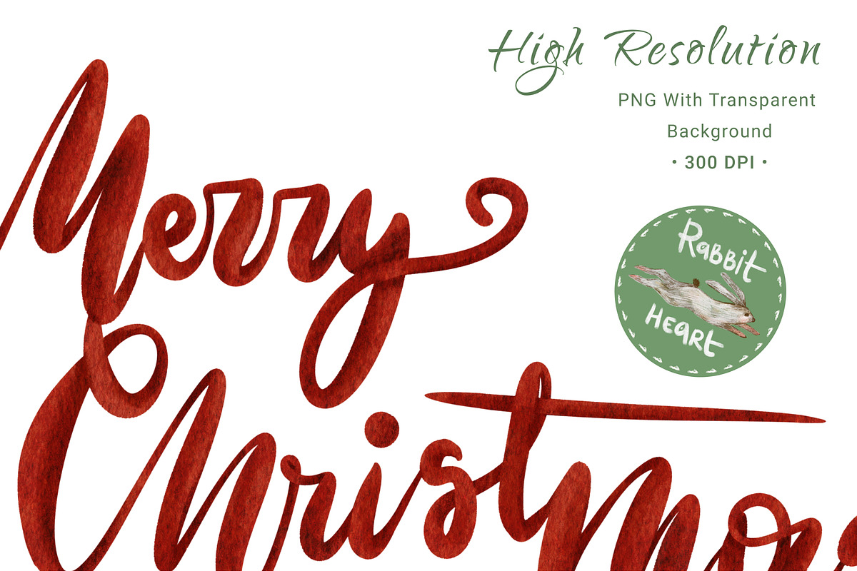 Hand Drawn Merry Christmas Lettering, an Illustration by Rabbit Heart (Photo 5 of 9)