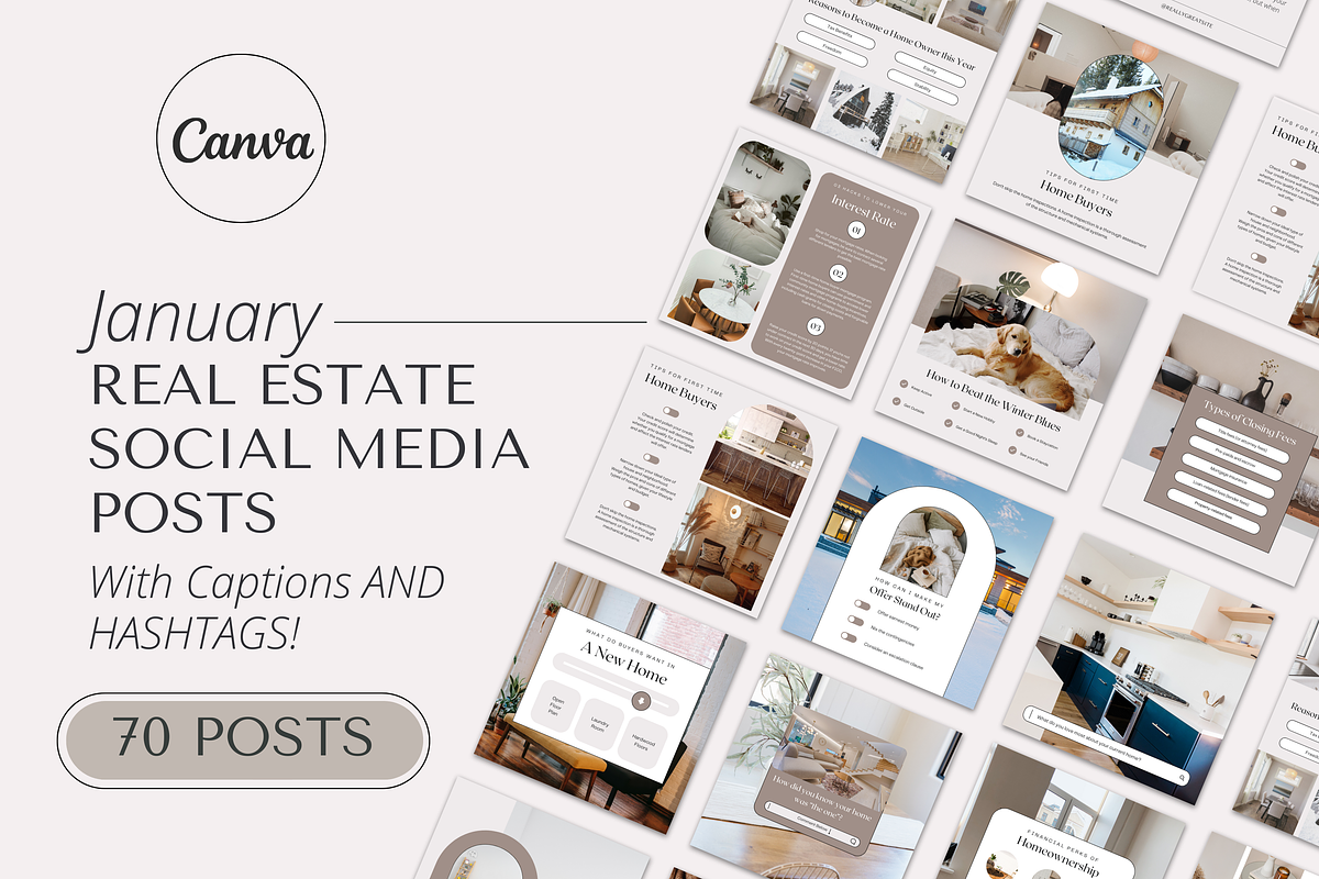 January Real Estate Instagram Posts, a Social Media Template by Marketing Templates Co. (Photo 1 of 9)
