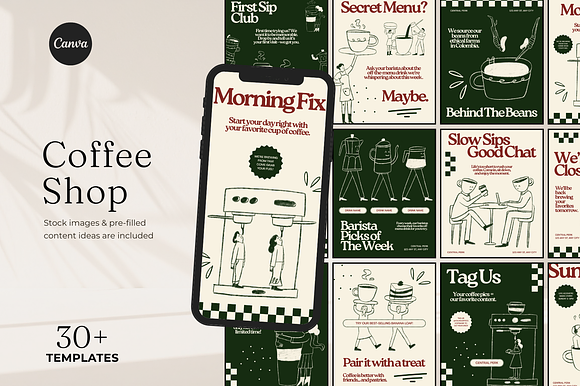 30 Coffee Instagram Posts & Stories preview 7