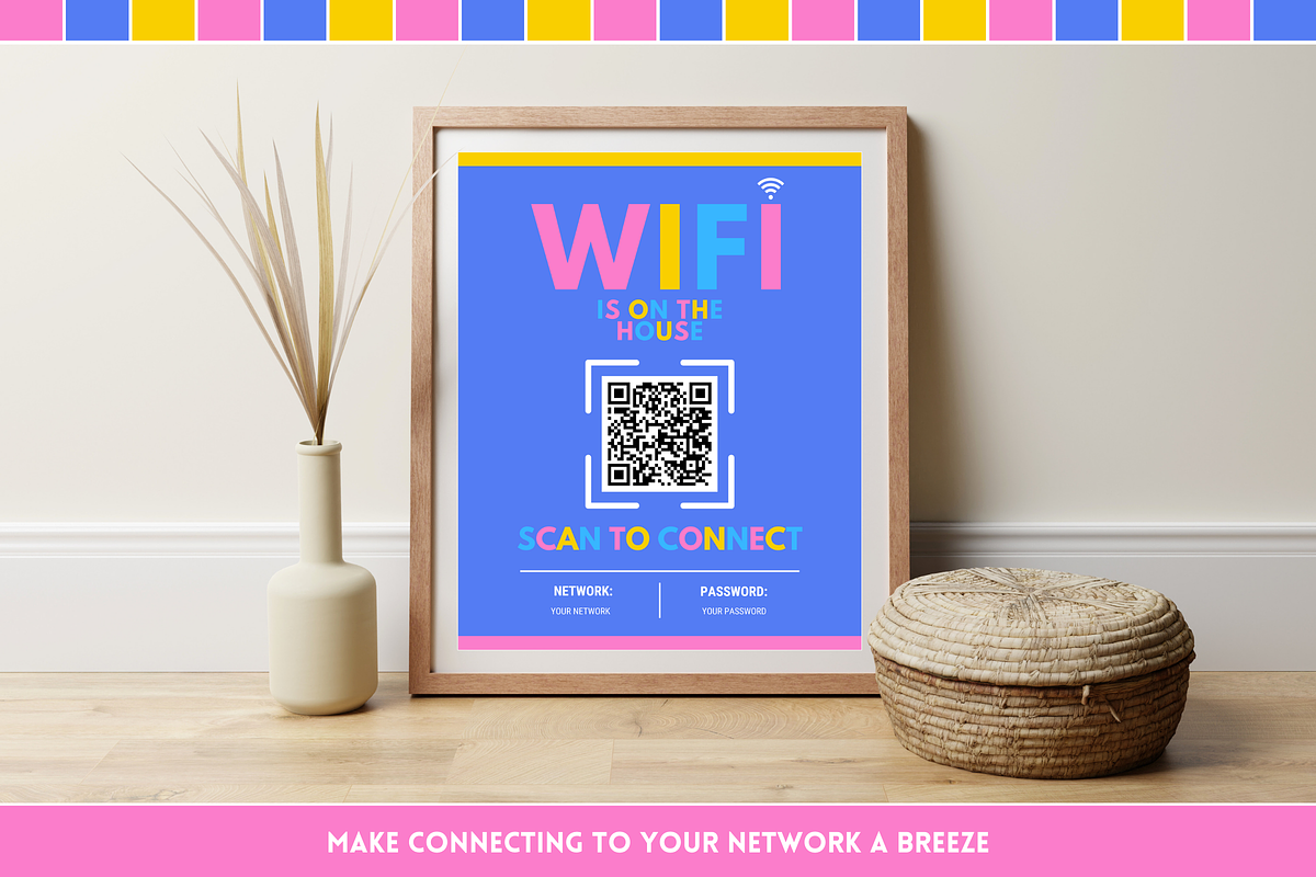 WiFi QR Code Sign - Colorful, a Flyer Template by SunshineStudioBoutique (Photo 9 of 10)