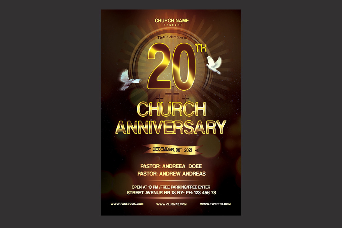 Church Anniversary Flyer, a Flyer Template by ionescu_stefania