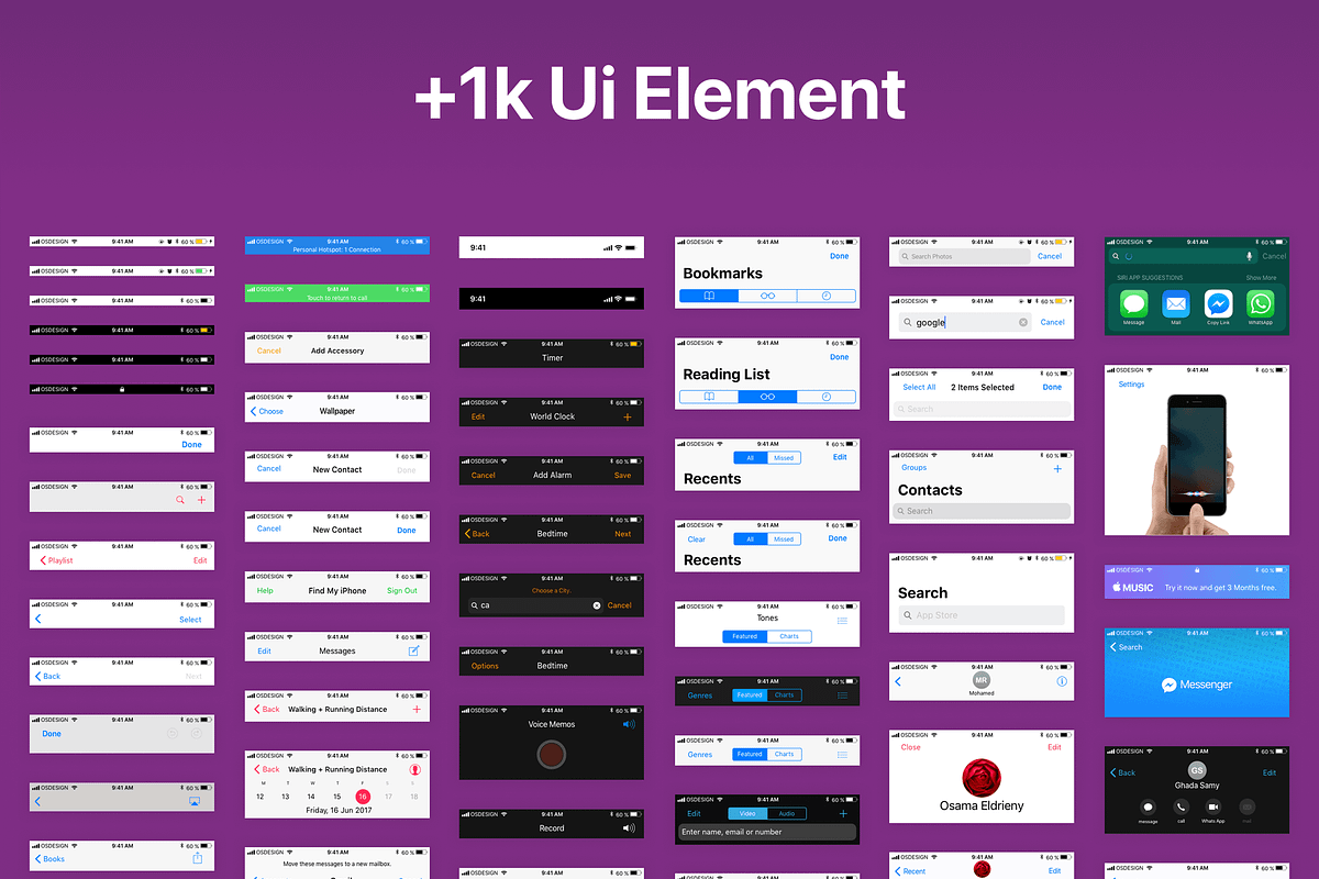 iOS11 GUI KIT Illustrator Sketch XD, an UI Kit Template by Ui Markets (Photo 3 of 21)