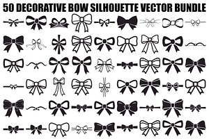 Decorative Bow Silhouette Bundle, an Illustration by Creativeshirt
