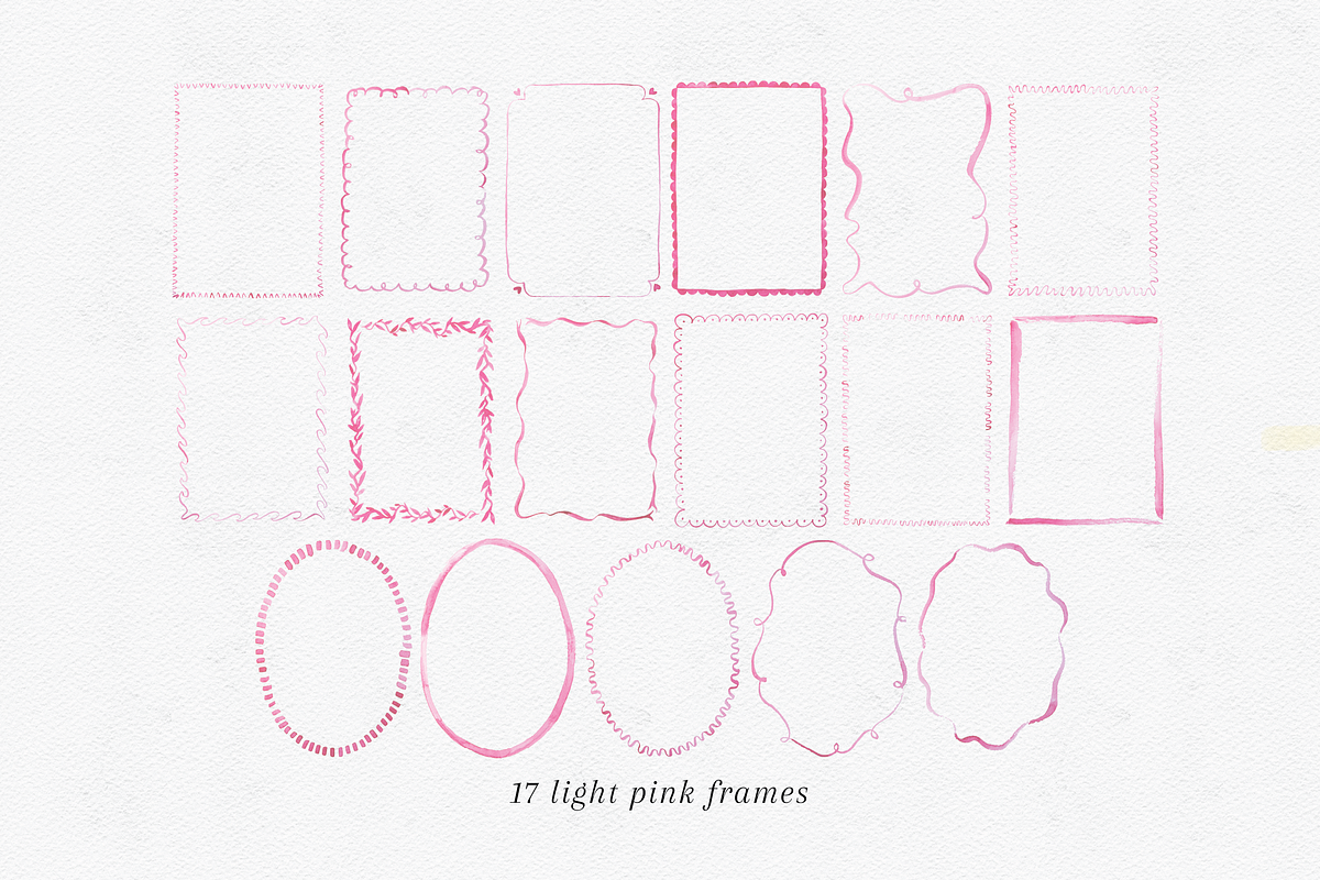 17 Cute Watercolor Frames + Borders, an Object Graphic by Design by Laney (Photo 7 of 11)