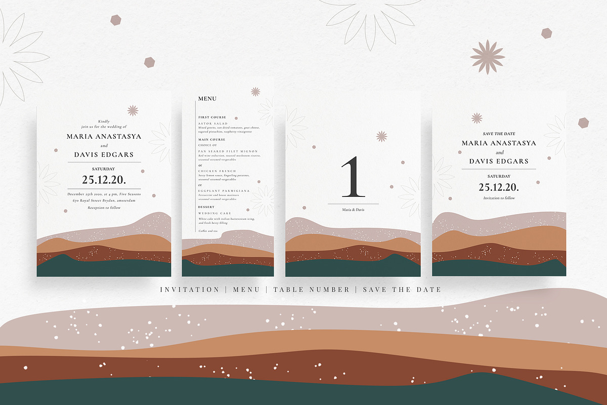 Abstract Wedding Invitation Set, an Invitation Template by Azka Creative (Photo 2 of 4)