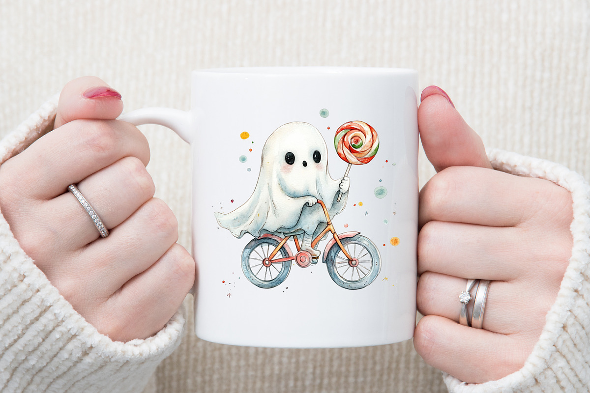 Funny Retro Halloween Ghost Clipart, an Illustration by Sublimation Artist (Photo 5 of 6)