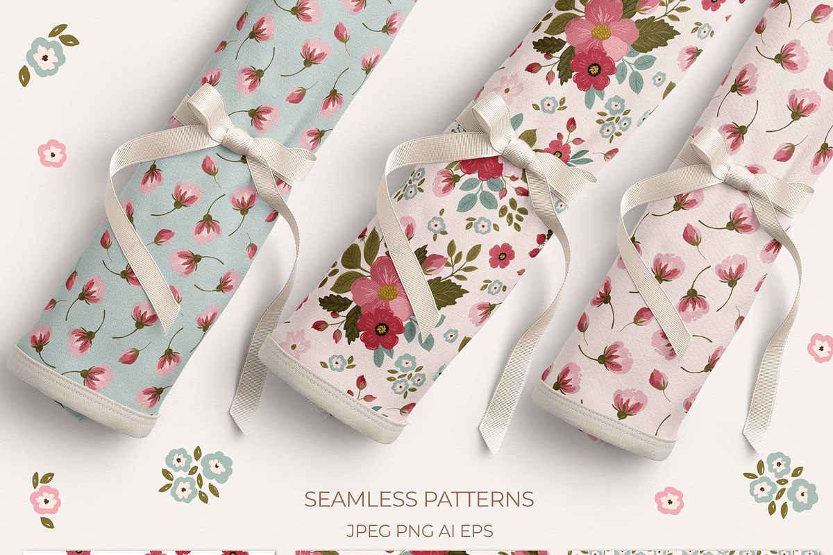 Rose garden seamless patterns, a Pattern Graphic by Cozy pattern shop (Photo 3 of 7)