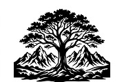 50 Sacred Mountain Tree Silhouette, an Empty State Illustration by Amazin_art (Thumbnail 29 of 37)