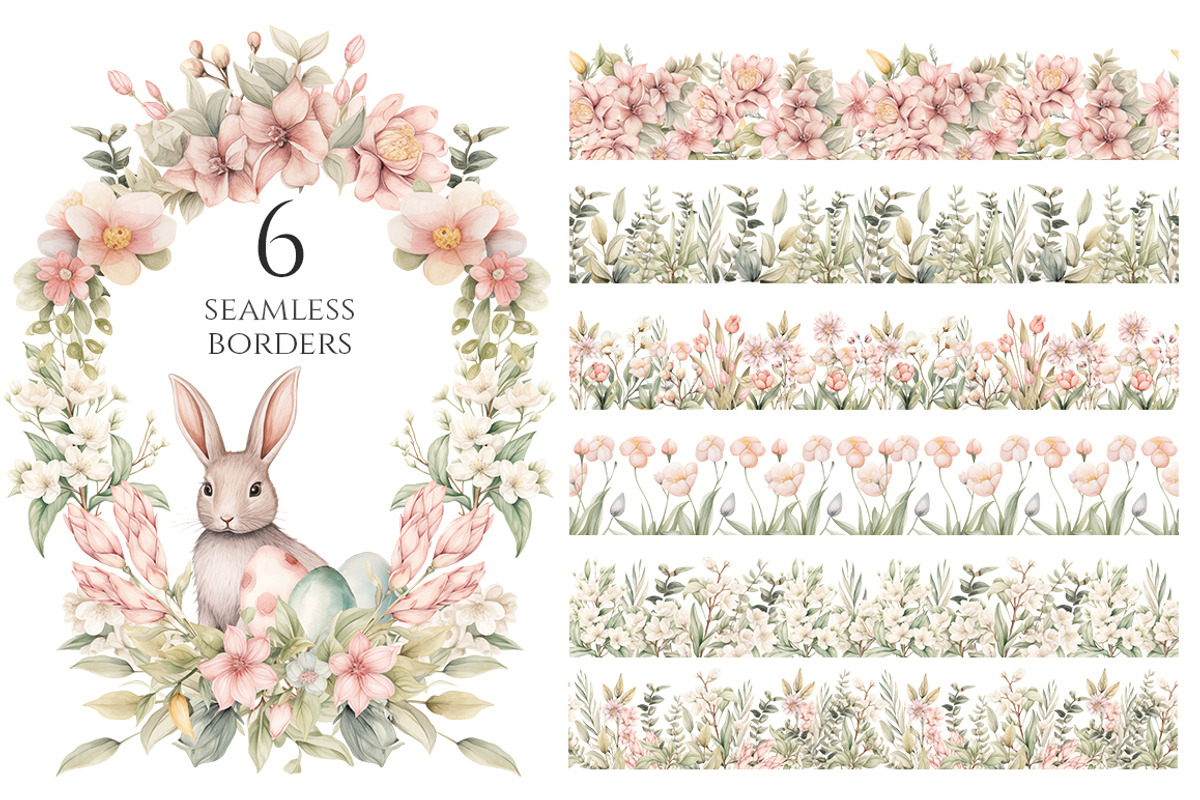 Watercolor Happy Easter Collection, a Decorative Illustration by Evgeniia (Photo 13 of 17)