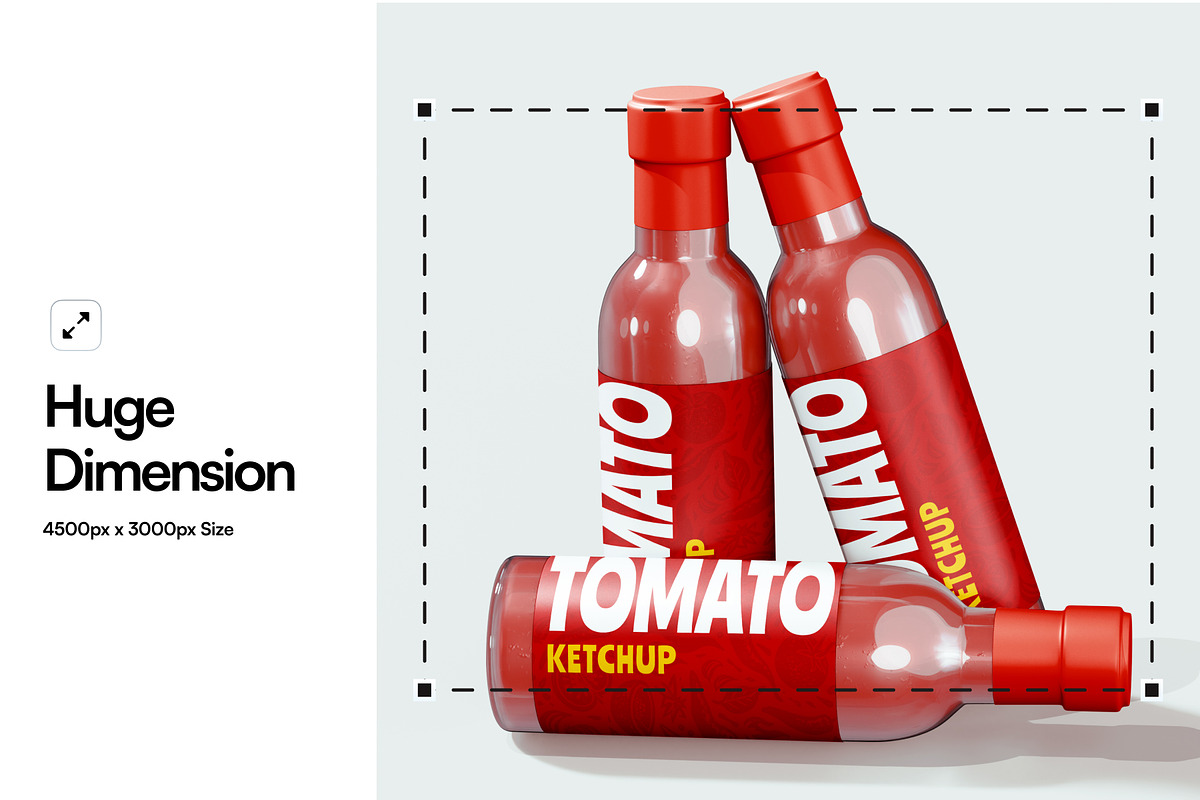 Sauce Bottle Mockup, a Packaging Mockup by SLAB! Design (Photo 2 of 7)