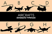 Aircrafts Silhouettes Dingbats Font, a Symbol Font by Minimalartstudio (Thumbnail 1 of 8)