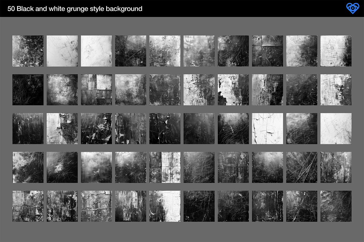 Grunge - 50 Black & White Textures, a Background Graphic by ikono.me (Photo 6 of 6)