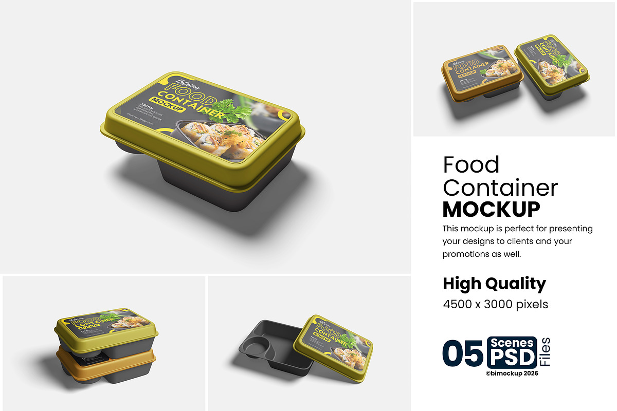 Food Container Mockup For Branding, a Packaging Mockup by bimockup (Photo 1 of 6)