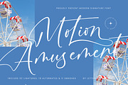Motion Amusement Modern Signature, a Script Font by Letterena Studios Script (Thumbnail 1 of 15)