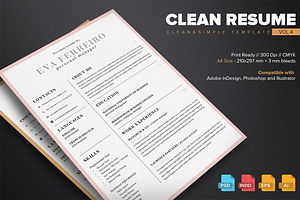 Clean Resume Template Vol.4