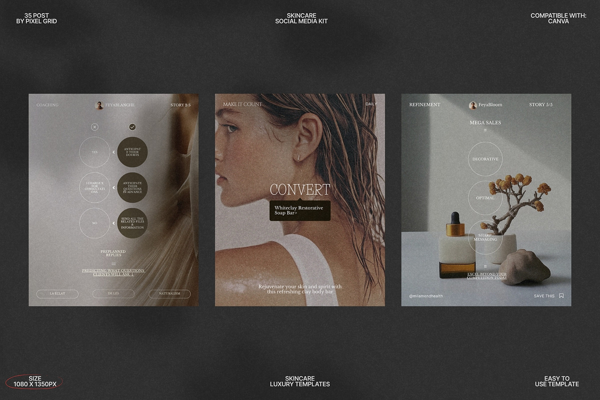 Glow Up Skincare Post Designs, a Social Media Template by Pixel Grid (Photo 9 of 10)