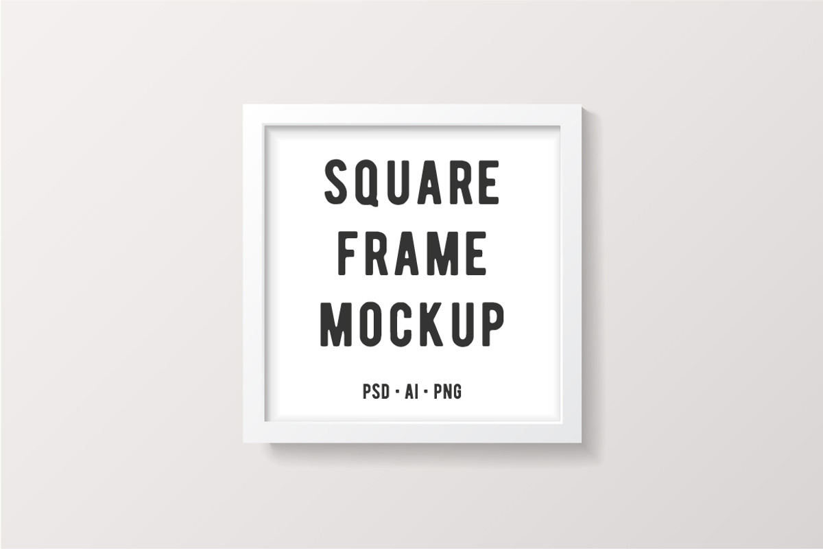White Square Frame Mockup, a Print Template by Minty Fresh Graphics (Photo 1 of 4)