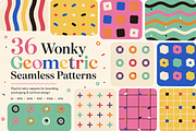 36 Wonky Geometric Seamless Patterns, a Pattern Graphic by Designs24hr (Thumbnail 1 of 6)