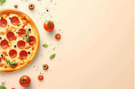 Captivating Pizza mockup background, a Food & Drink Photo by Ylivdesign