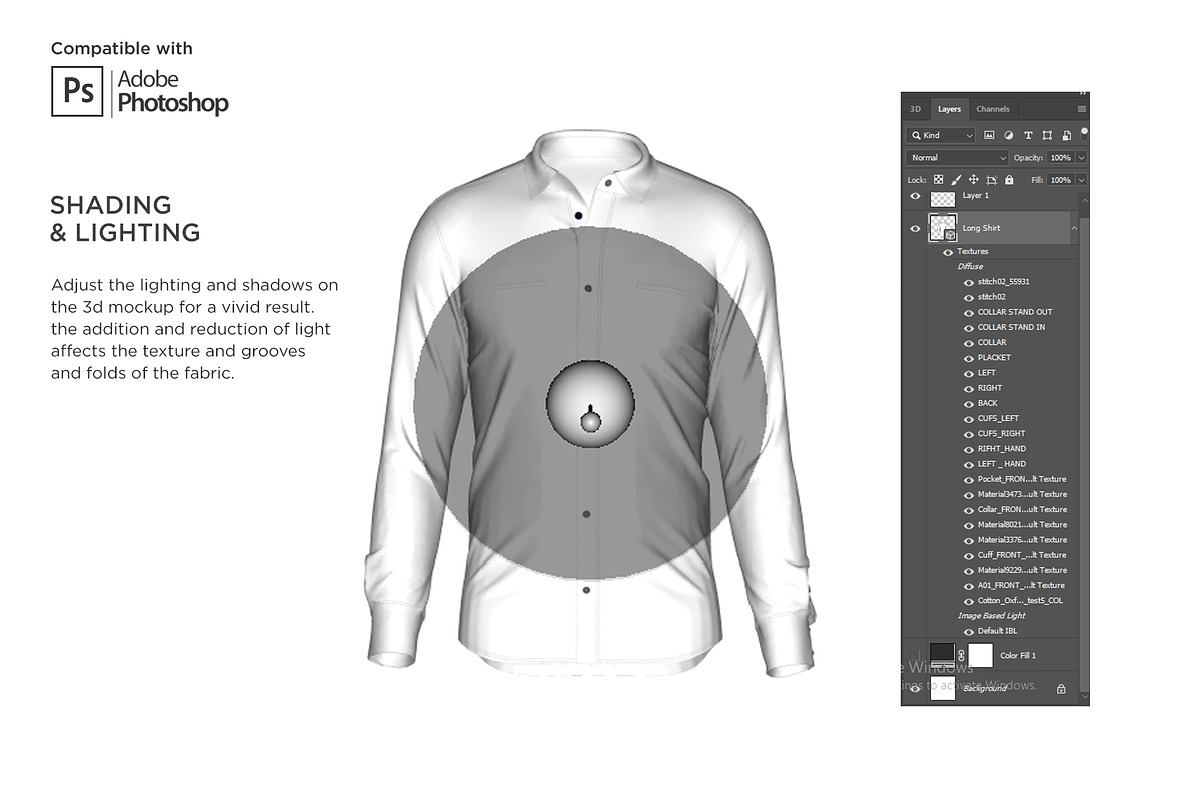 3D Men's  Dress Shirt LS Mockup, a Shirt Mockup by Mildstudio (Photo 5 of 14)