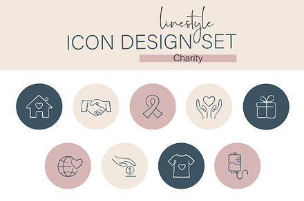 Linestyle Icon Design Set Charity, an Outline Icon by pepulousdsg