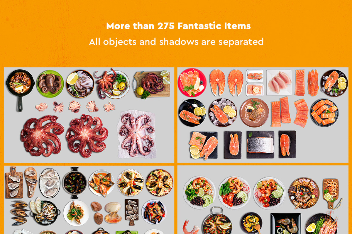 Seafood Scene and Mockup Creator, a Product Mockup by relineo.mock-ups (Photo 4 of 6)