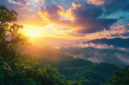 Natural beauty at sunrise with vibra, a Photo by Iftikhar Alam