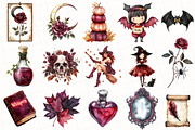 Burgundy Halloween Clipart, an Illustration by OK Design (Thumbnail 5 of 5)